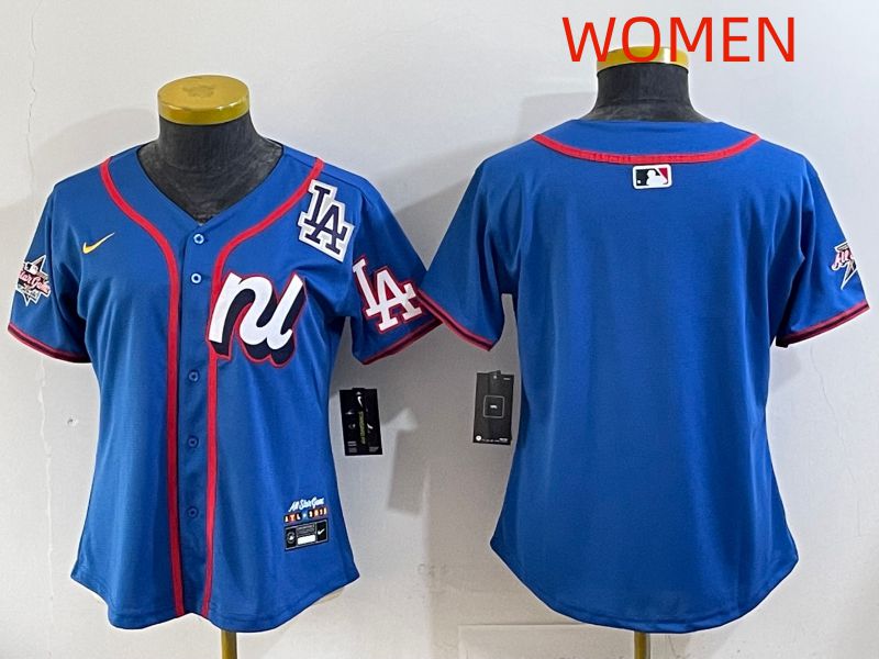 Women 2025 Los Angeles Dodgers Blank Blue All star Nike MLB Jersey style 02->youth mlb jersey->Youth Jersey